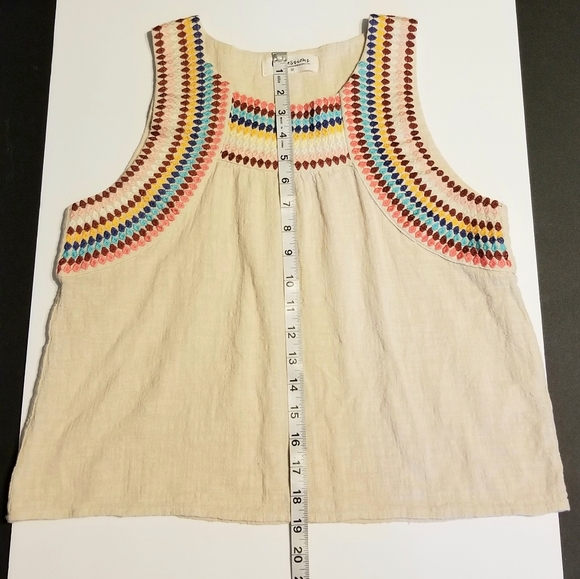 Impressions brand Women's Embroidered Boho Tank Sz Med - Picture 4 of 7